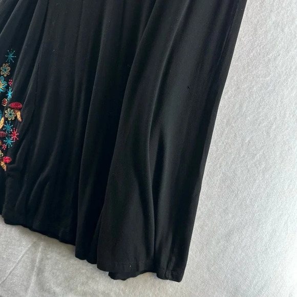 Soft Surroundings Dress Size S Floral Embroidered Maxi Boho Fit & Flare Black - Picture 7 of 13